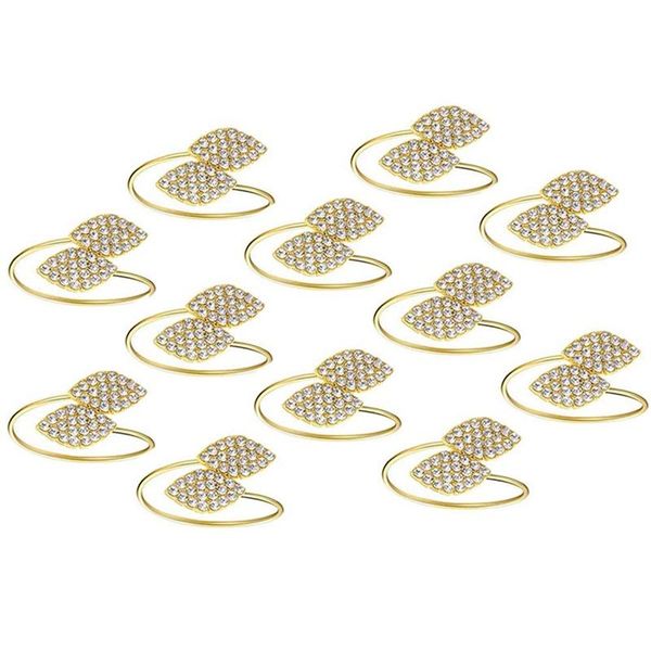

pack gold napkin rings leaf holders for home table decoration weddings christmas holidays