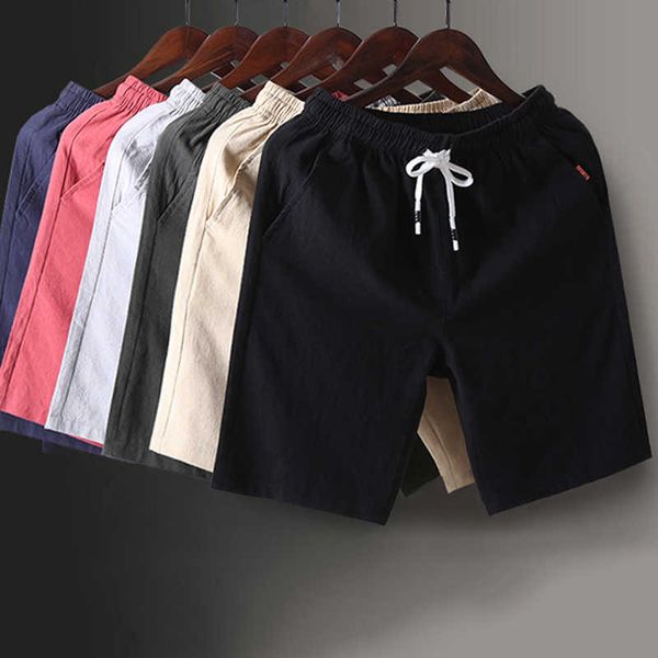 2021 Estate Nuovo Traspirante Casual Pantaloncini Da Spiaggia Cargo Allentato di Marca di Moda Pantaloncini Da Corsa Uomo Cotone Streetwear Al Ginocchio Jogger X0705