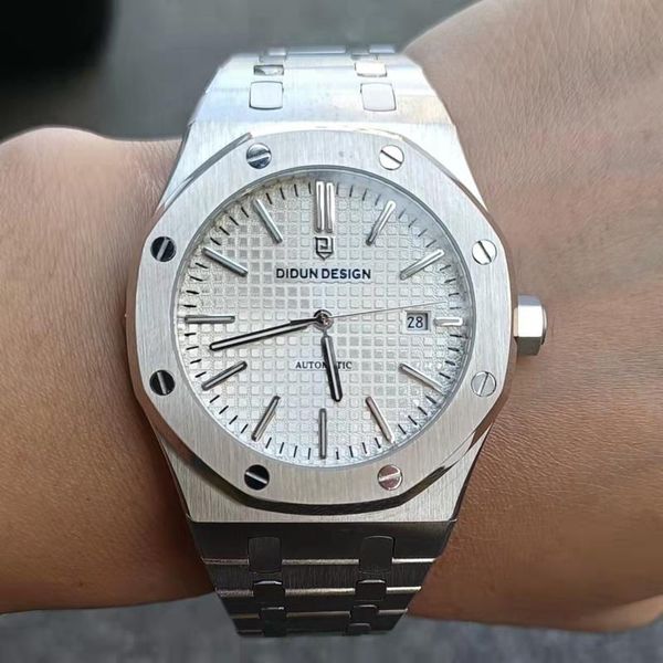 

wristwatches seagull-st16 movt automatic mens watch 41mm dial sapphire mechanical watches men luminous clock 3atm auto date relogio masculin, Slivery;brown