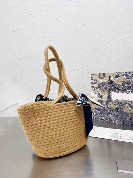 

di new one piece shoulder strap portable woven vegetable basket holiday beach women's fashion straw zly bags