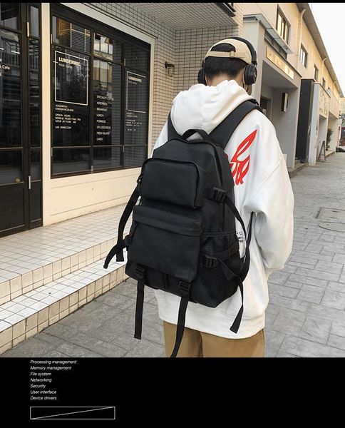 

street style men's backpack fashion trend korean casual tooling