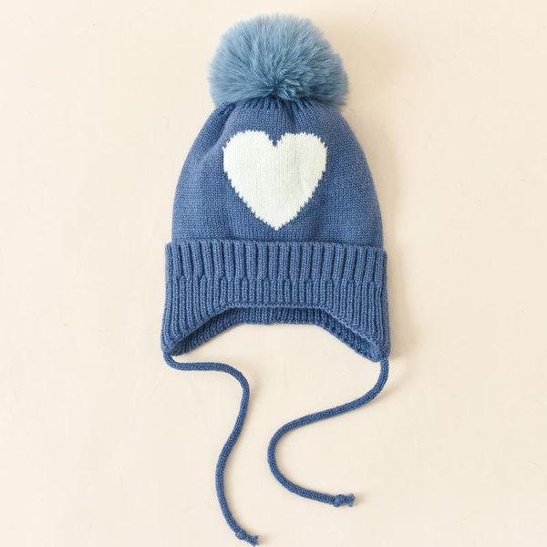 

caps & hats winter kids beanies cap children's love pattern fashion knitting pullover hat protect ears warm pour nouveaux nÃ©s, Yellow