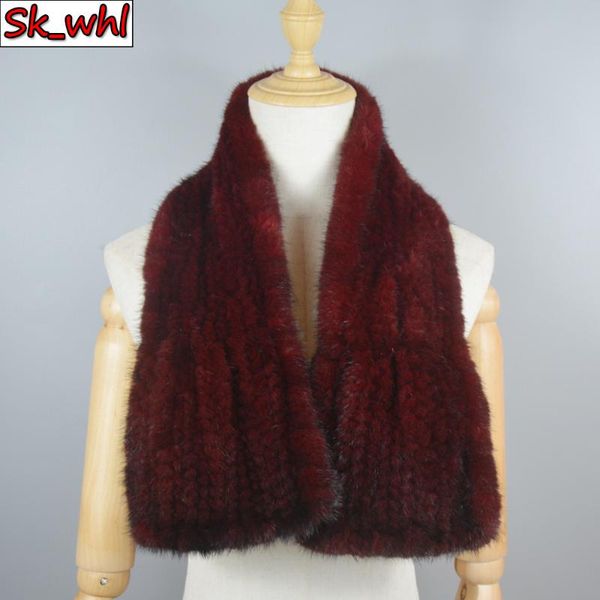 

scarves 2021 long style winter warm real natural scarf shawl fashion women knitted, Blue;gray