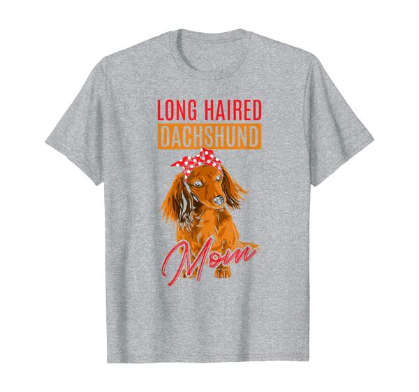 

long haired dachshund mom - mother's day gifts t-shirt, White;black