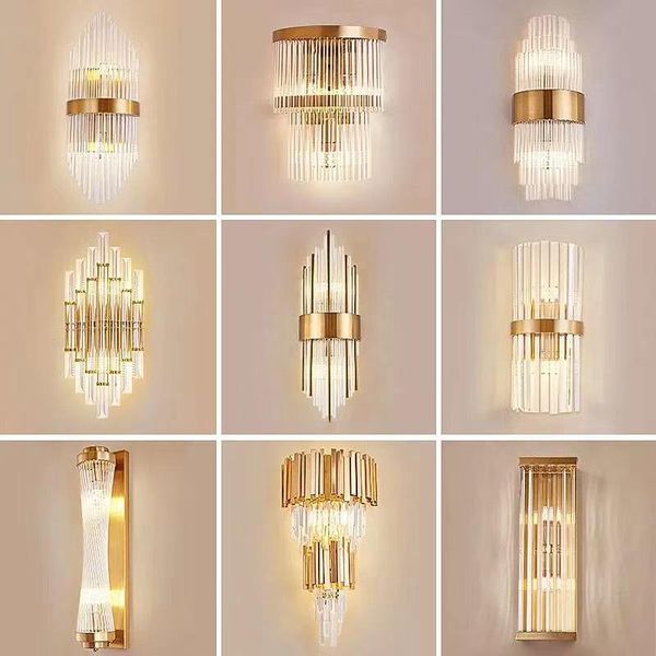 

wall lamp vintage light crystal aisle bedroom dining room espelho lights for home