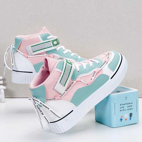 

spring autumn fiber soft leather waterproof women's primary and middle school students' high running shoes big children's, Black