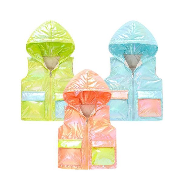 

thicken children cotton vest kids colorful hooded fashion clothes boys girls autumn winter lightweight coat casual waistcoat, Camo
