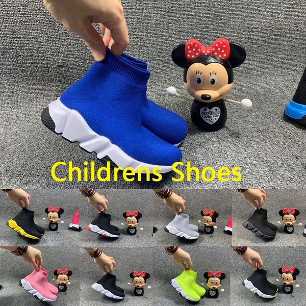 

boys girls kids running shoes flat breathable sock boots designer infant kanye trainers fashion black green pink athletic sneakers for child