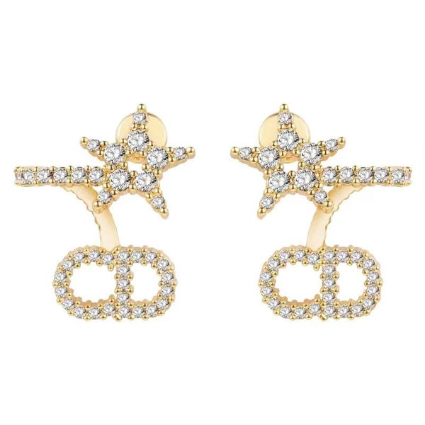 

premium outlet 70% off star letter earrings women's full diamond advanced irregular surround jewelry, Silver