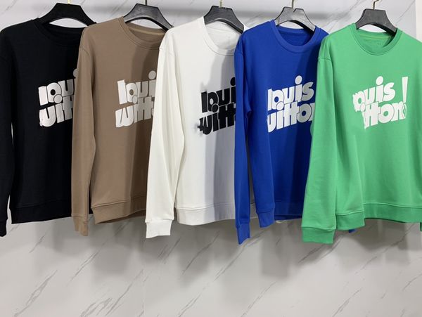 

men's sweatshirt loose cotton women's hoodie round neck high-quality letter printing autumn and winter sweater student 004, Black