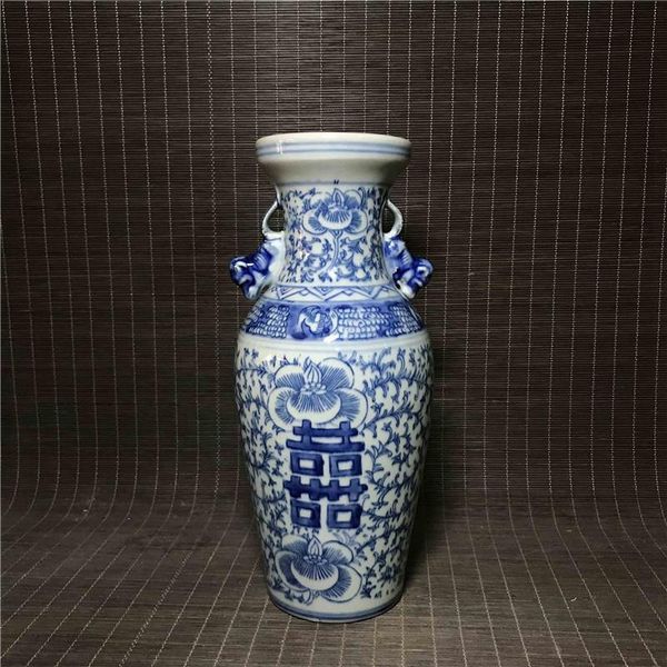 

vases old chinese blue and white porcelain vase ear double happiness