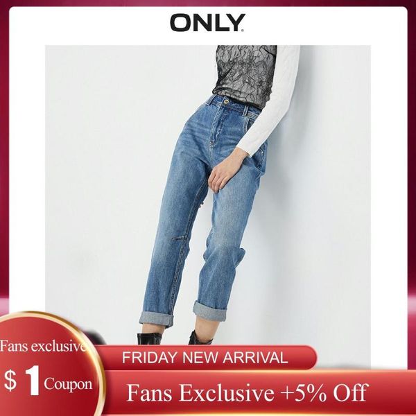 

women's jeans only loose straight fit light color crop |120149721, Blue
