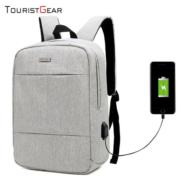 

backpack men's usb notebook school travel bags waterproof business 15.6 inch lapwomen mochila escolar