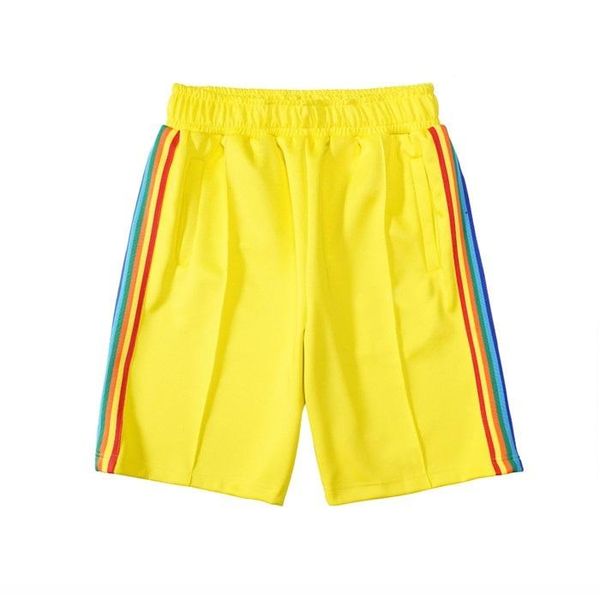 

casual beach shorts mens womens designer short pants clothes letter printing rainbow strip webbing casual five-point ese23, White;black