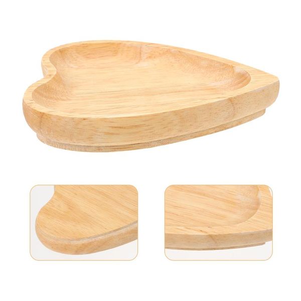 

kitchen storage & organization 1pc household tray heart shape dessert plate wood afternoon tea (khaki)