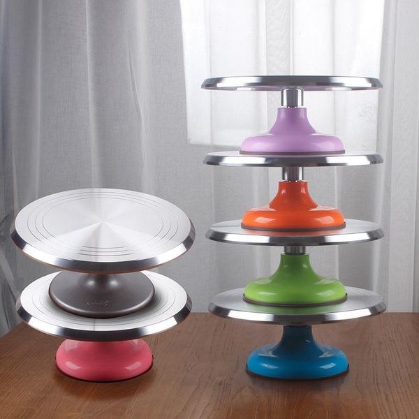 

inch aluminum alloy mounting table manual turntable cake cream decorating abs plastic bottom baking tool & pastry tools