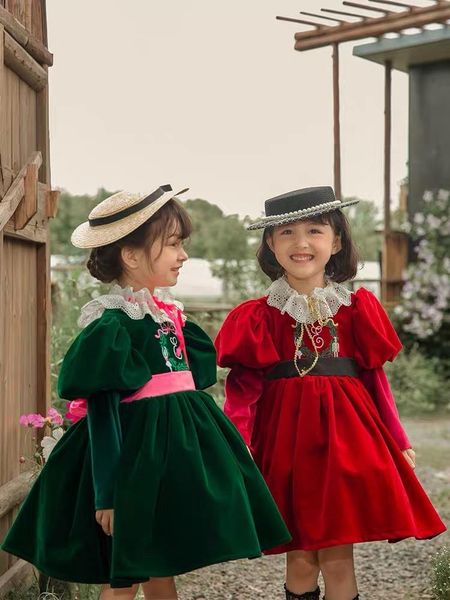 

girl's dresses fall girls 2021 christmas girl clothes, Red;yellow