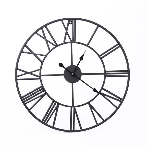 

wall clocks american iron clock round retro roman silent living room modern design home decor bb50
