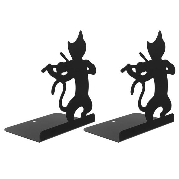 

hooks & rails 1 pair creative cat shape book ends decorative sers deskornament