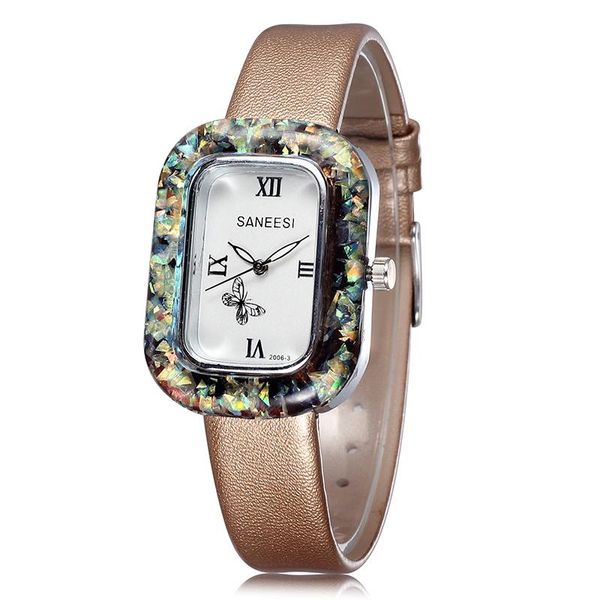 

wristwatches fashion casual watch women leather straps watches quartz movement ladies wrist, Slivery;brown