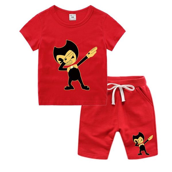

clothing sets dab bendy little boy girl cartoon t shirt shorts set kid dabbing t-shirt toddler set,drop ship, White