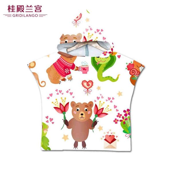

towel gridilango kids cute cartoon panda bear hooded cloak bath towels printed animal microfiber for boys girls swimming beacth