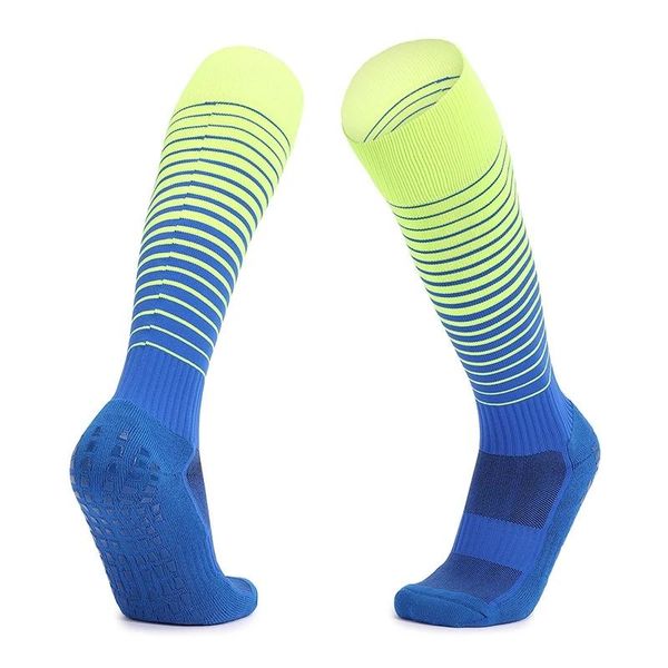 

sports socks stripe football knee male woman's long stocking non-slip cycling jogging fitness running trekking gym pro, Black