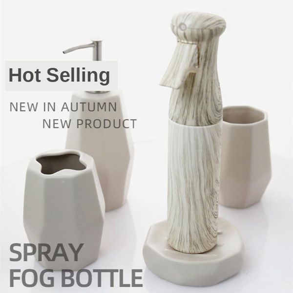 

storage bottles & jars 250ml barber shop hairdressing spray bottle wood grain refillable mist can salon hair tools water sprayer care y0409