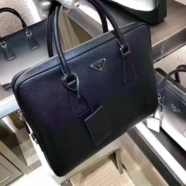 

original single foreign trade high-end quality big cross pattern briefcase head leather computer bag business matching zly bags