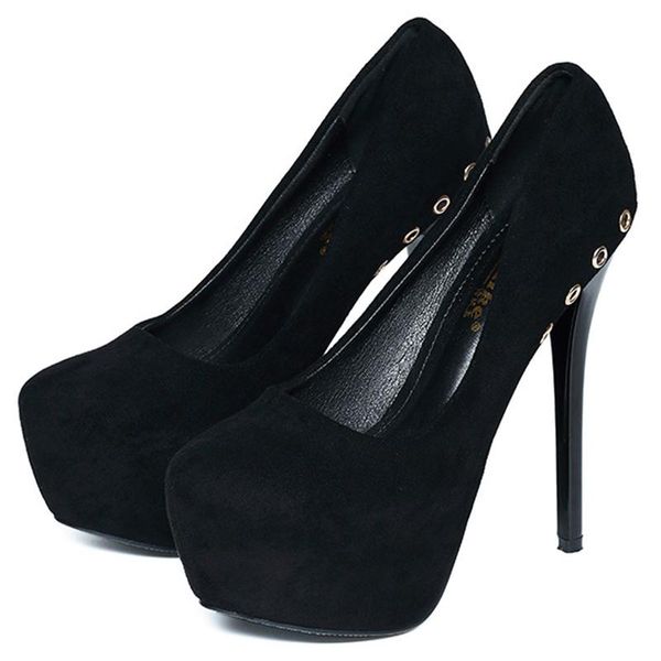 

dress shoes waterproof high heels pumps night club princess walk show women super 14 cm, Black