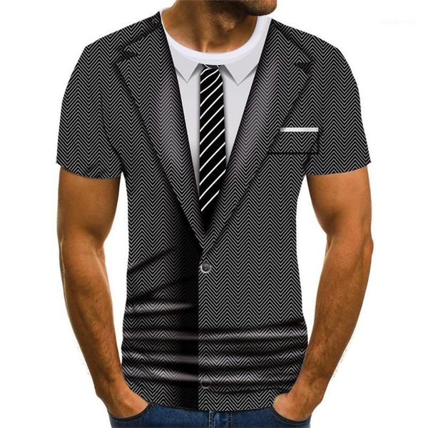 

men's t-shirts 2021 summer 3d printing jacket suit pattern shirt harajuku boy fashion personality casual top, White;black