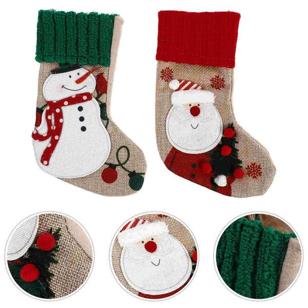 

christmas decorations 2pcs present bag gift storage candy small