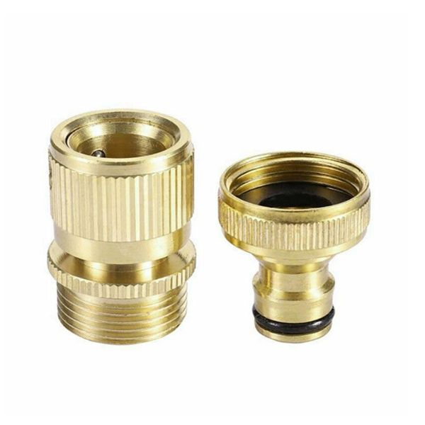 

garden hose quick connector 3/4 inch ght brass easy connect fitting yard tool watering equipments
