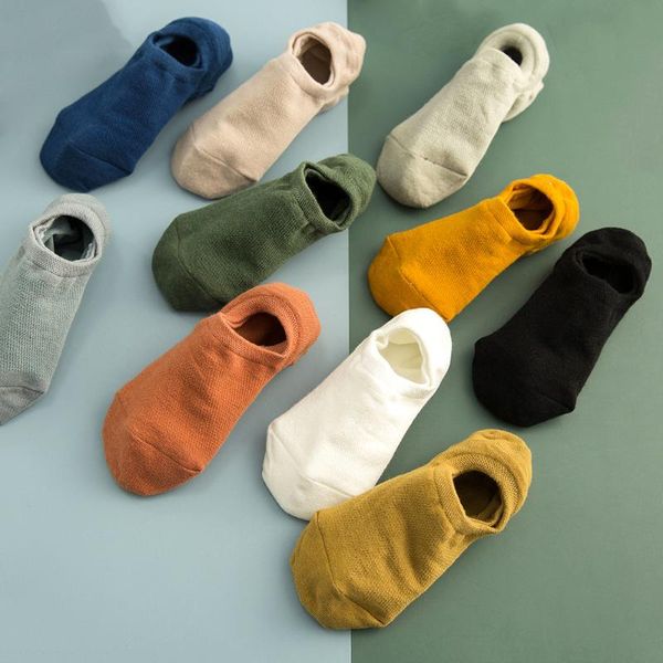 

men's socks 10 pairs summer thin breathable mesh invisible men' soft silicone non-slip japanese ccotton short, Black