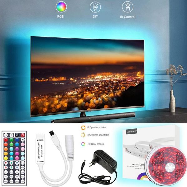 

strips carlorlife 12v infrared remote control rgb 2835 led light strip flexible decorative night string bedroom livingroom
