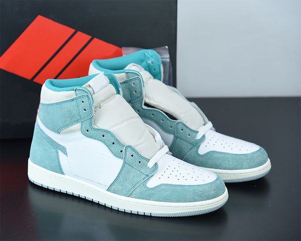 

jumpman 1 high og basketball shoes 1s turbo green men women sail white sneakers trainers with box