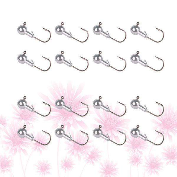 

50pcs lead head hook barbed fishing lure tackle for (3.5g) hooks