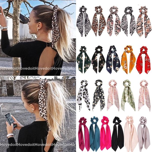 Şeker Renk Kadın Saç Scrunchie Yaylar At Kuyruğu Tutucu Hairband Yay Düğüm Scrunchy Kız Kılıç Ties Aksesuarları