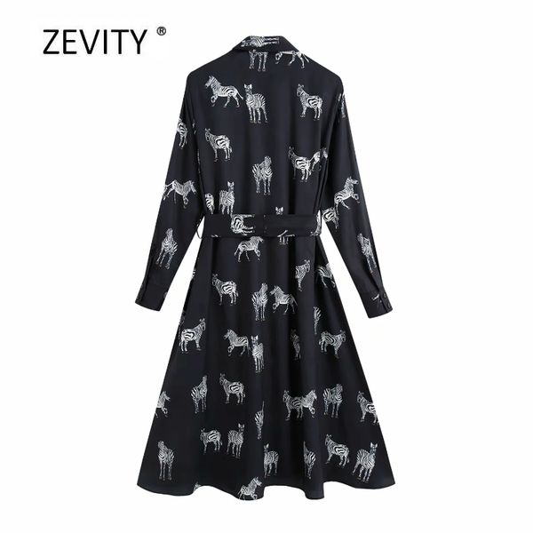 

2021new women elegant animal print shirt dress office lady turn down collar zebra pattern bow tie sashes vestido chic dresses ds4140, Black;gray