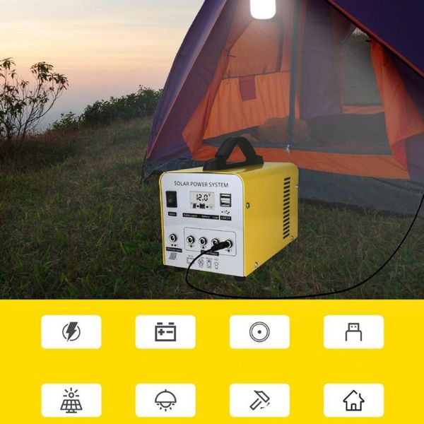 

solar lamps 12v usb power panel charger with led bulbs home system generator kit indoor/outdoor lighting over discharge protect