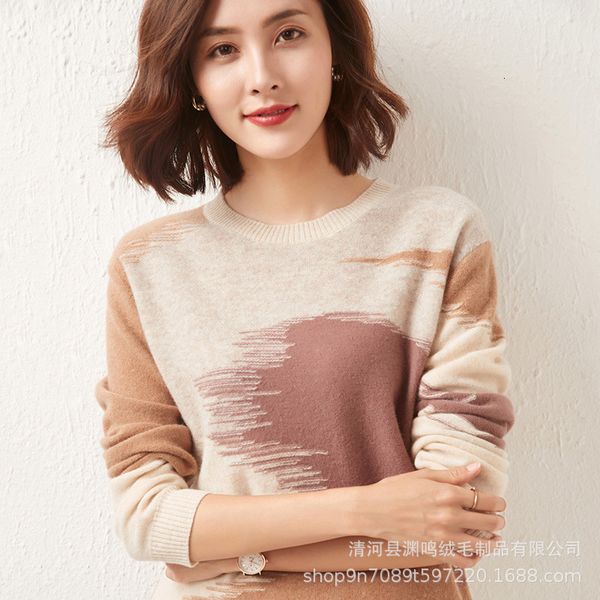 

round neck women's 100 pure wool knitted bottomed sweater loose and thin pullover sweater, White;black