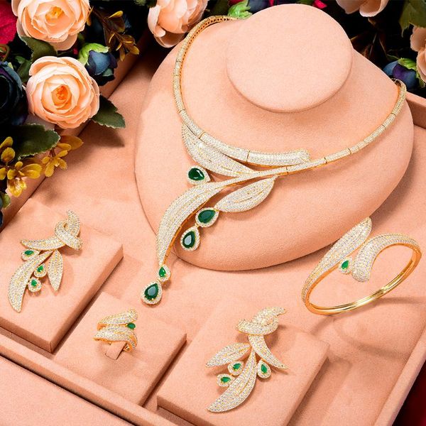 

earrings & necklace blachette elegant brand bridal wedding jewelry sets for women statement ring bangle 4pcs wearring, Silver
