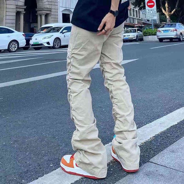 

men side pleated pants casual trousers oversize loose track couple cargo, Black