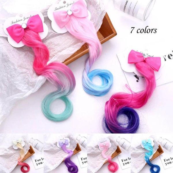 

cute girls hairpin child cartoon unique wig female girl baby side clip bangs bow hair accessories, Slivery;white