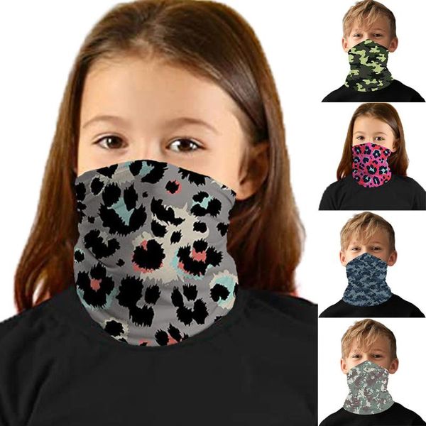 

scarves children kids multifunctional head scarf neck cover washable cycling mask bandana bike magic headband#p40, Blue;gray