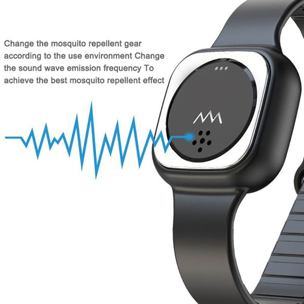 

smart wristbands rechargeable ultrasonic mosquito repellent wristband reusable portable electronic insect control watch 34hz-70khz for child
