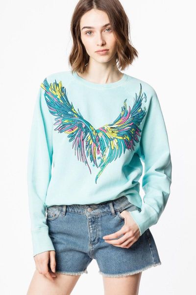 

ins french chic jumper spring autumn women hoodie letter embroidery blue /pink girls sweatshirt women's hoodies & sweatshirts, Black