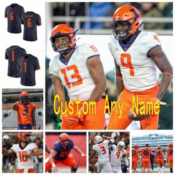 

ncaa college jerseys illinois fighting illini 50 dick butkus 51 kevin hardy 56 ethan tabel 6 dominic stampley 8 aj jenkins custom football s, Black