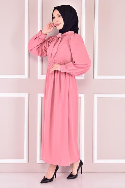 

ethnic clothing waist elastic dress powder vbr4212, Red