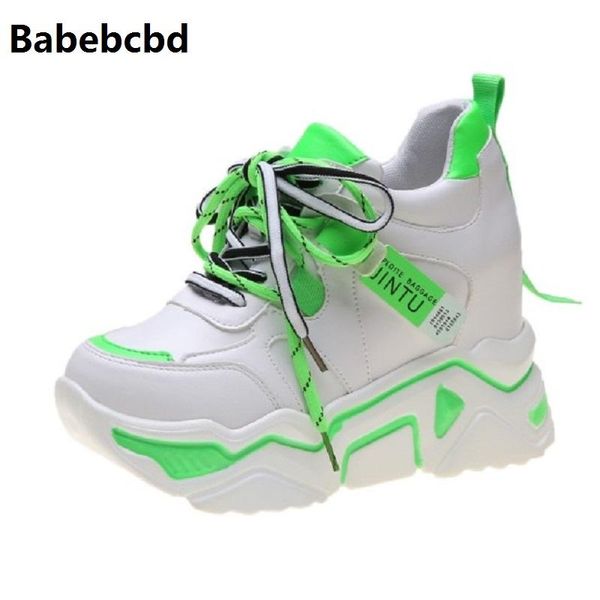 

ins dad shoes trendy summer 2021 autumn thick-soled small white sneakers laps of high-rise women's dress, Black